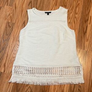 Banana Republic White Terry Tank Top with Lace